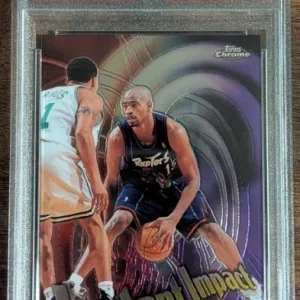 Media '1998 Topps Chrome Instant Impact #18 Vince Carter MINT 9' in album 'Vince Carter Graded Rookie PC'