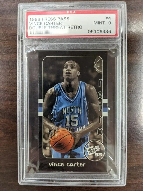 1998 Press Pass Double Threat Retro #4 Vince Carter PSA 9 Mint