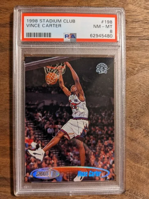 1998 Stadium Club #198 Vince Carter PSA 8 NM-MT