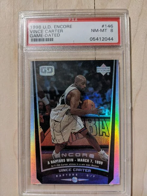 1998 Upper Deck Encore Game-Dated #146 Vince Carter PSA 8 NM-MT