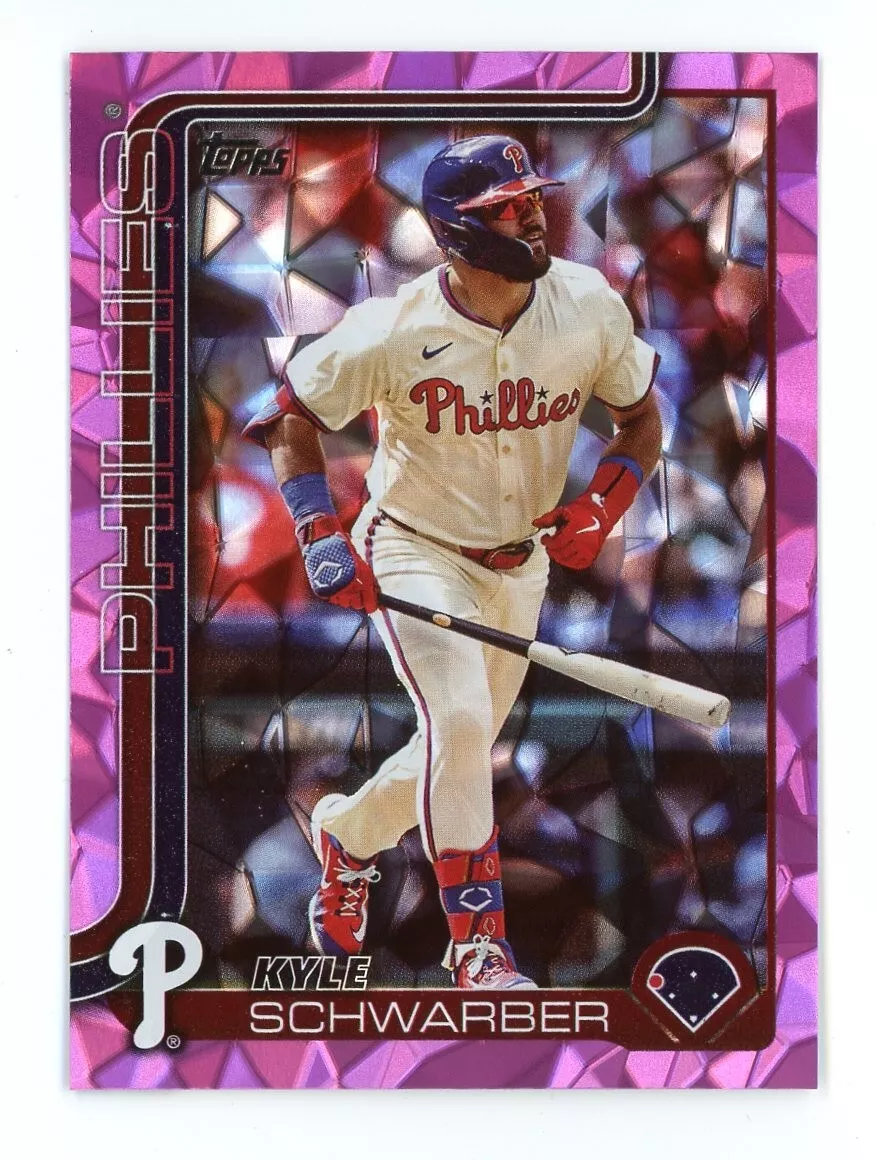 2025 Topps #141 Kyle Schwarber Pink Foil Diamante Phillies - Picture 1 of 2